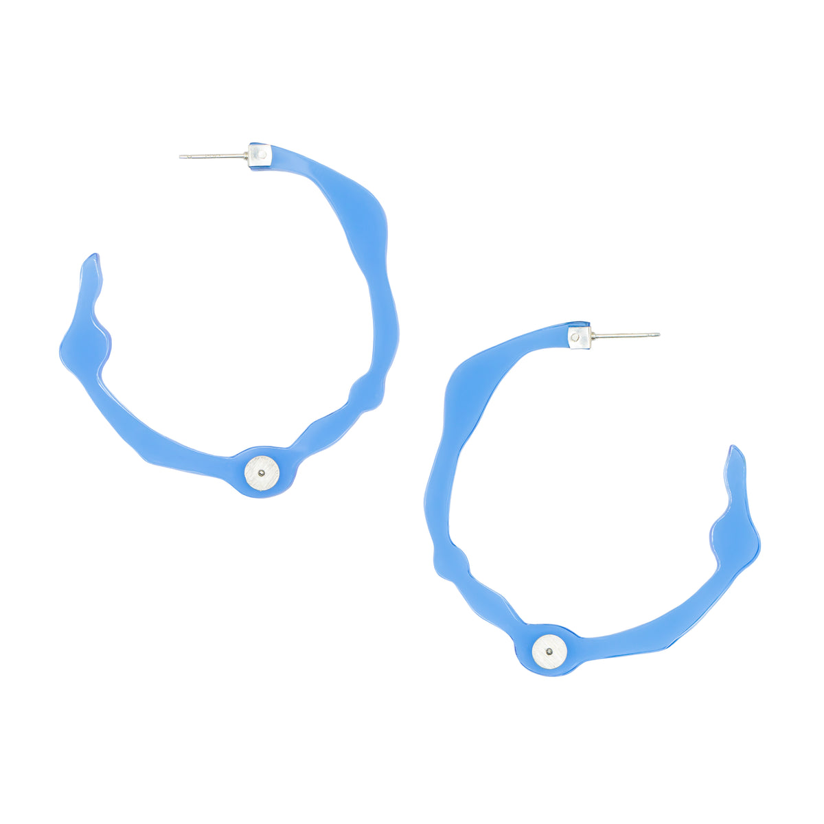 Large Ocean Blue Hoops - Denisa Piatti Jewellery
