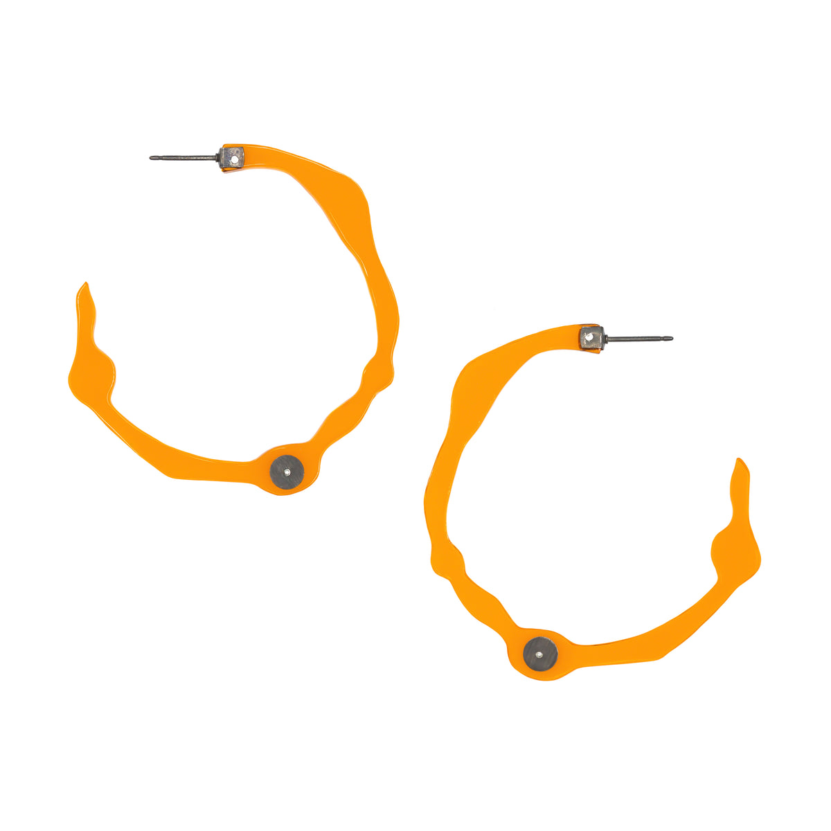 Large Fiery Orange Hoops - Denisa Piatti Jewellery