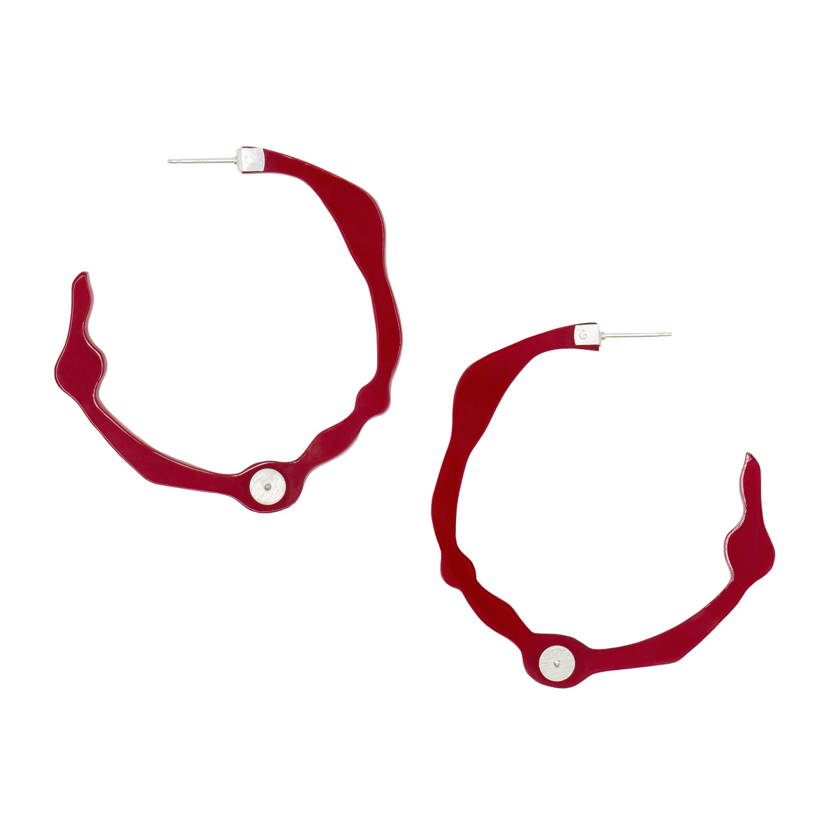 Large Velvet Red Hoops - Denisa Piatti Jewellery