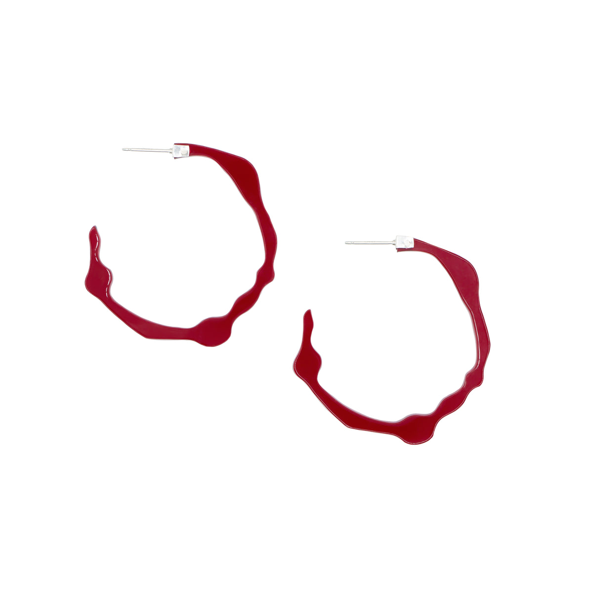 Small Velvet Red Hoops - Denisa Piatti Jewellery