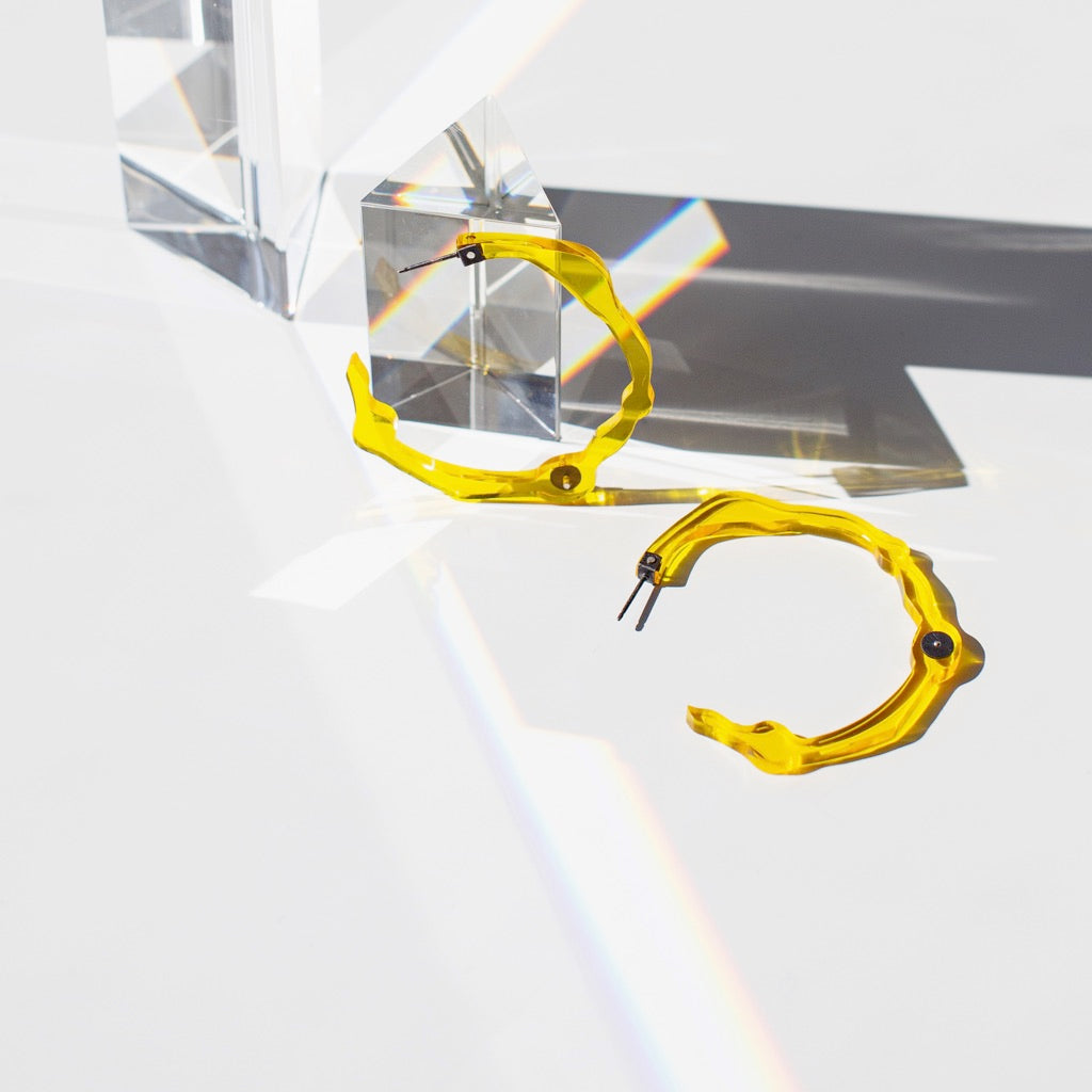 Large Sunrise Yellow Hoops - Denisa Piatti Jewellery