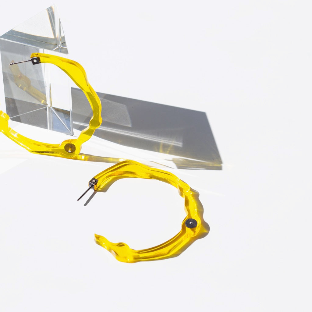 Large Sunrise Yellow Hoops - Denisa Piatti Jewellery