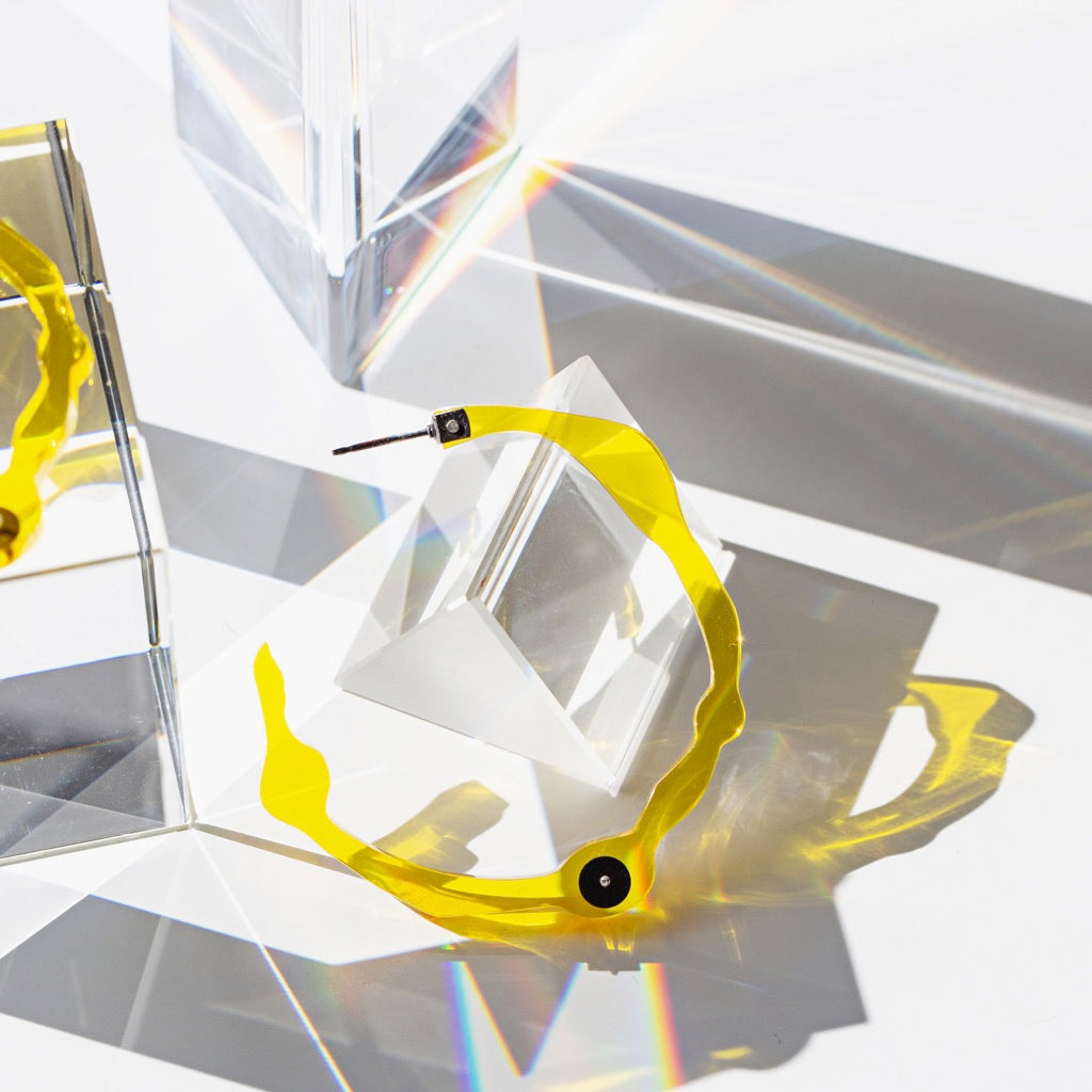 Large Sunrise Yellow Hoops - Denisa Piatti Jewellery