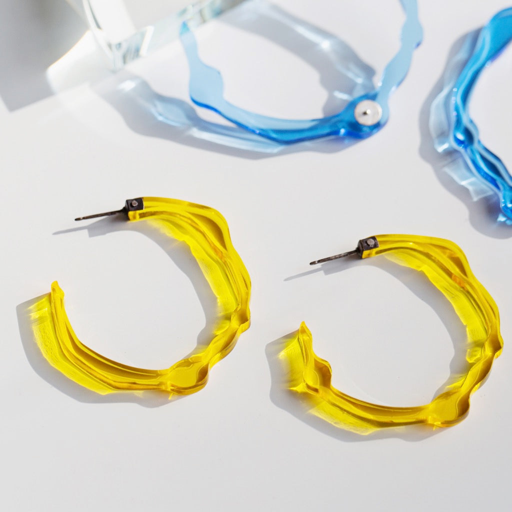 Small Sunrise Yellow Hoops - Denisa Piatti Jewellery