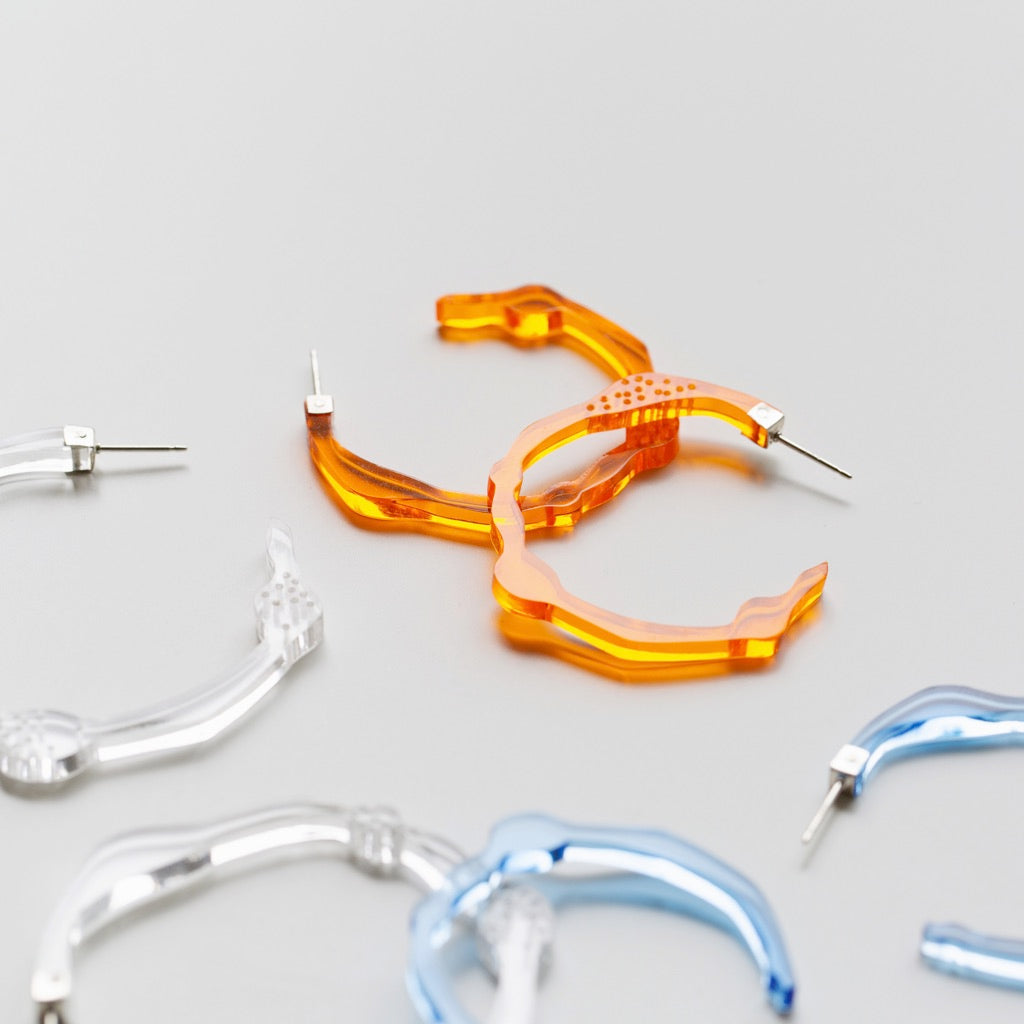 Small Fiery Orange Hoops - Denisa Piatti Jewellery
