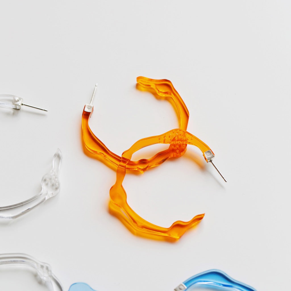 Small Fiery Orange Hoops - Denisa Piatti Jewellery