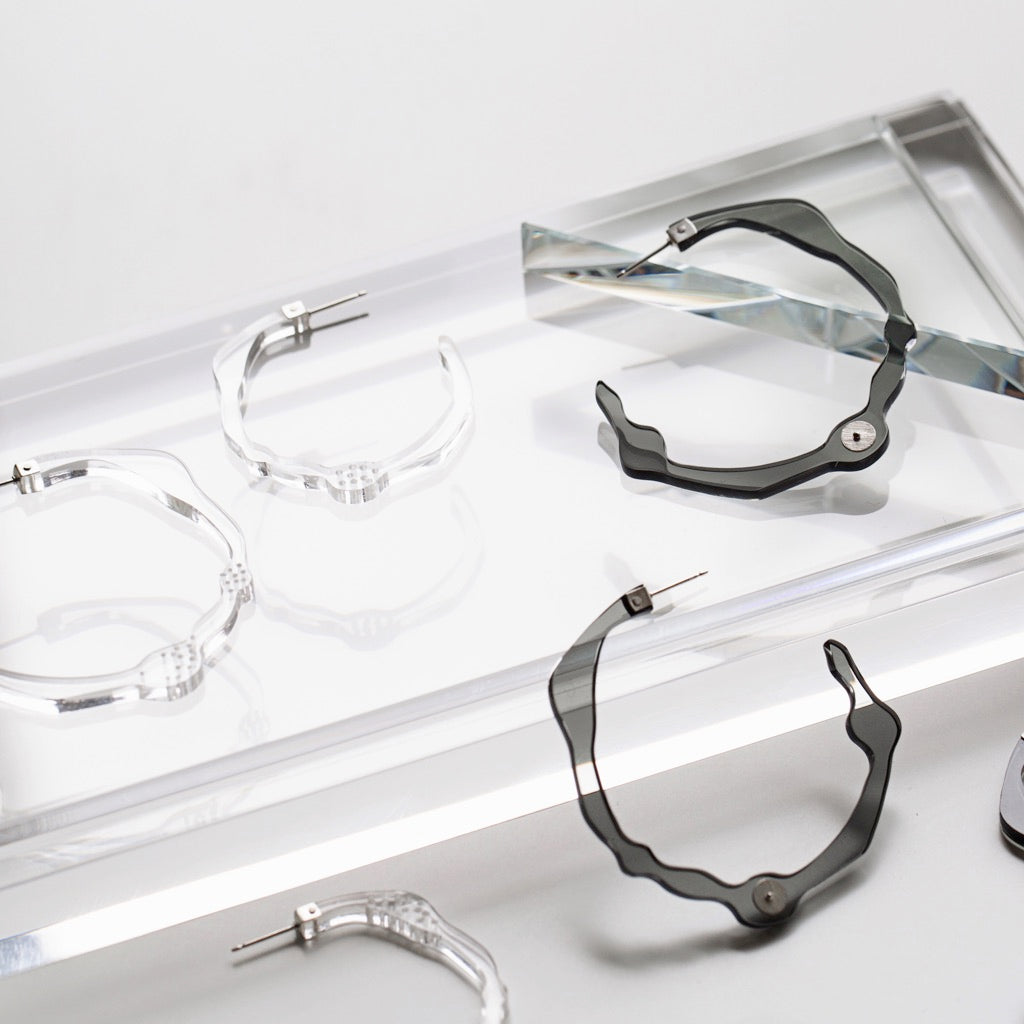 Large Twilight Grey Hoops - Denisa Piatti Jewellery