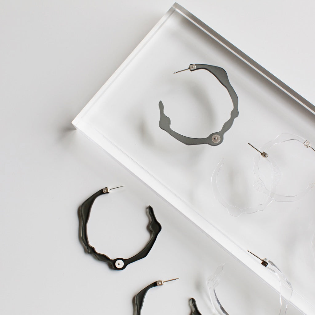 Large Twilight Grey Hoops - Denisa Piatti Jewellery