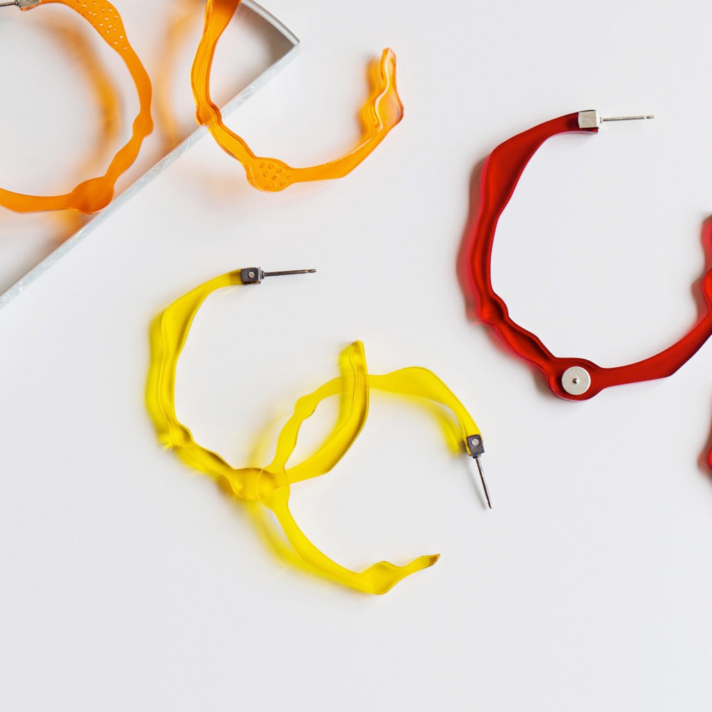 Small Sunrise Yellow Hoops - Denisa Piatti Jewellery