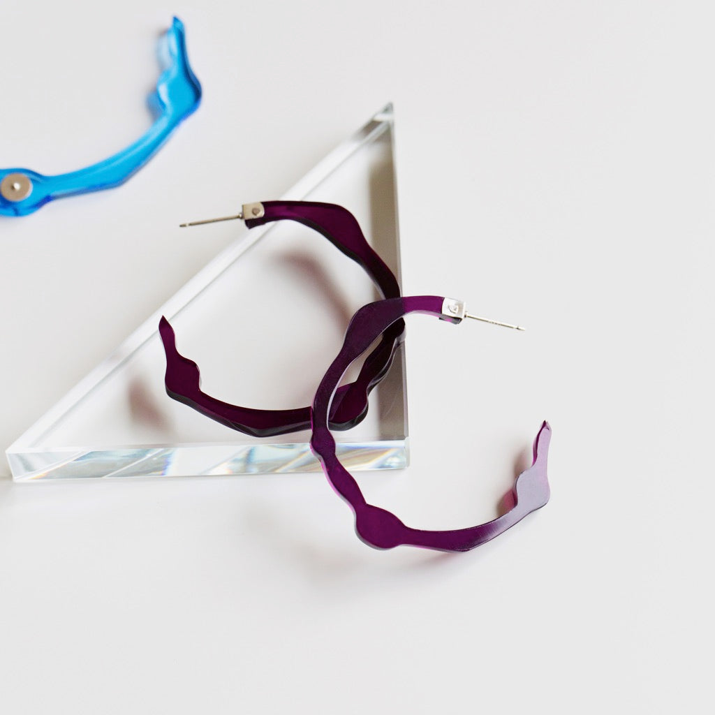 Small Pure Violet Hoops - Denisa Piatti Jewellery
