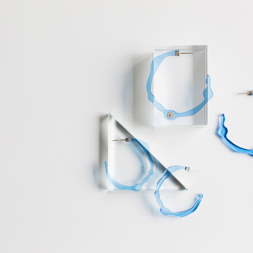 Small Ocean Blue Hoops - Denisa Piatti Jewellery