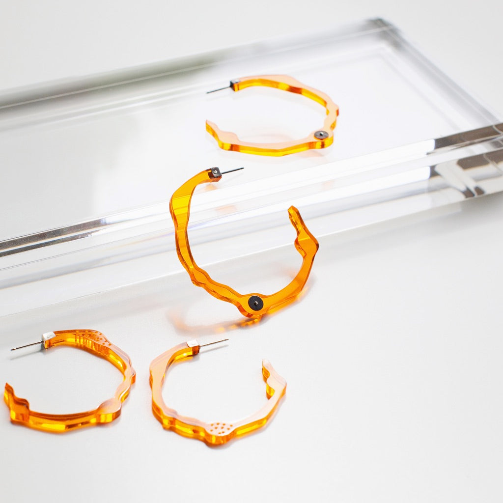 Large Fiery Orange Hoops - Denisa Piatti Jewellery