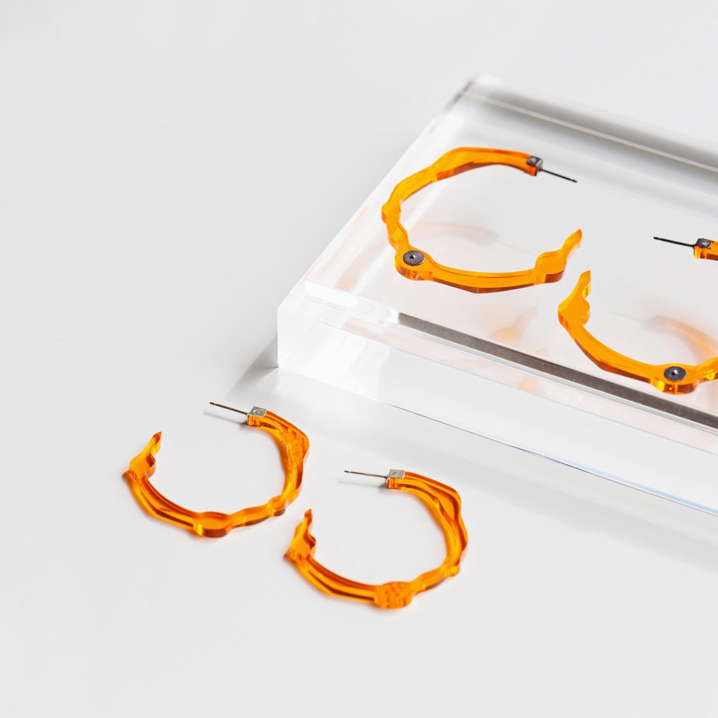 Small Fiery Orange Hoops - Denisa Piatti Jewellery