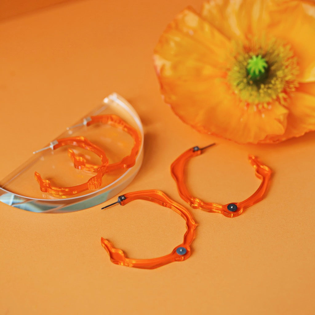 Large Fiery Orange Hoops - Denisa Piatti Jewellery