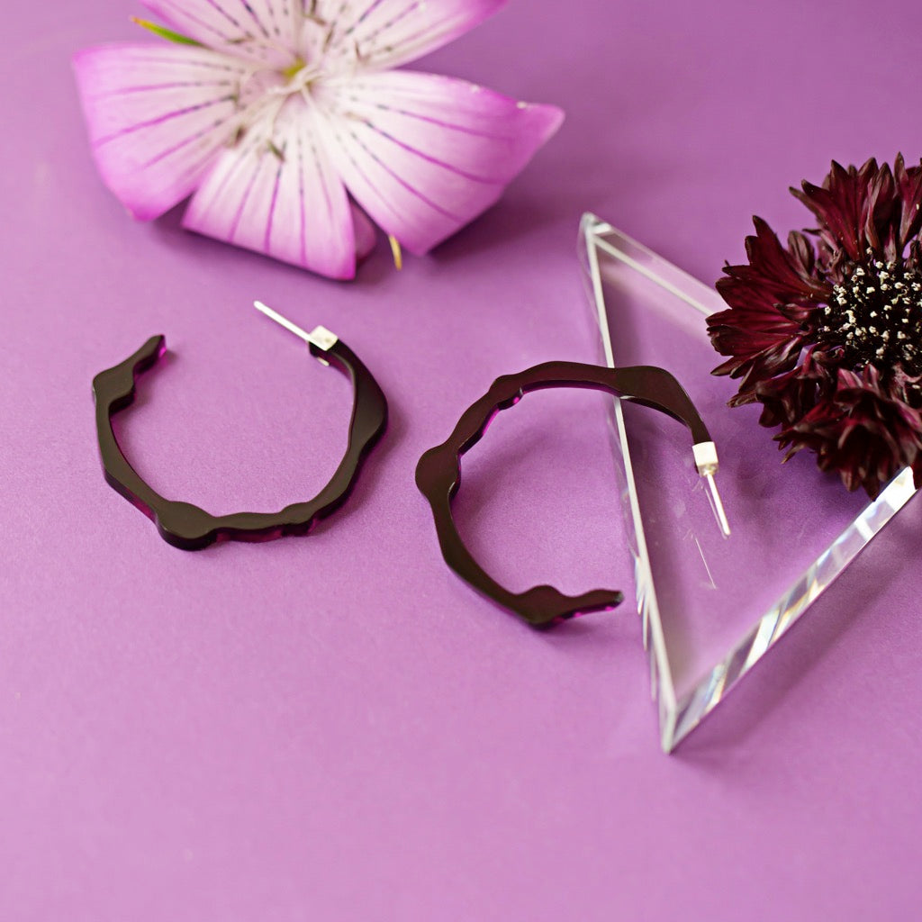 Small Pure Violet Hoops - Denisa Piatti Jewellery