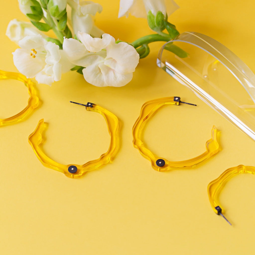Large Sunrise Yellow Hoops - Denisa Piatti Jewellery