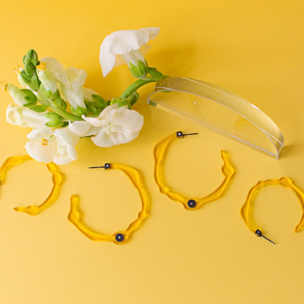 Large Sunrise Yellow Hoops - Denisa Piatti Jewellery
