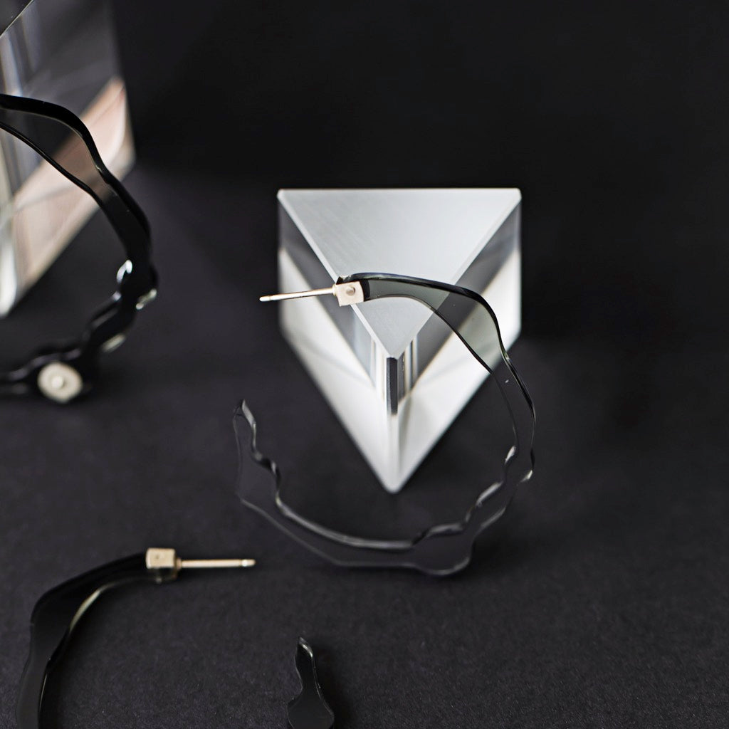 Small Twilight Grey Hoops - Denisa Piatti Jewellery