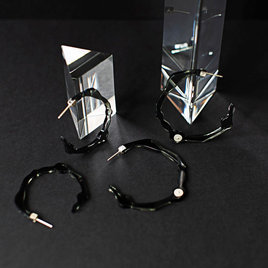 Large Twilight Grey Hoops - Denisa Piatti Jewellery