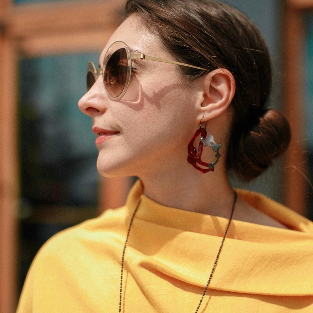 Seaweed Pendant Earrings - Denisa Piatti Jewellery