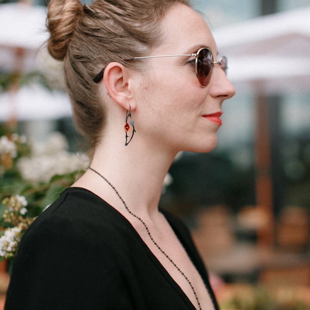 Teardrop Seaweed Earrings - Denisa Piatti Jewellery