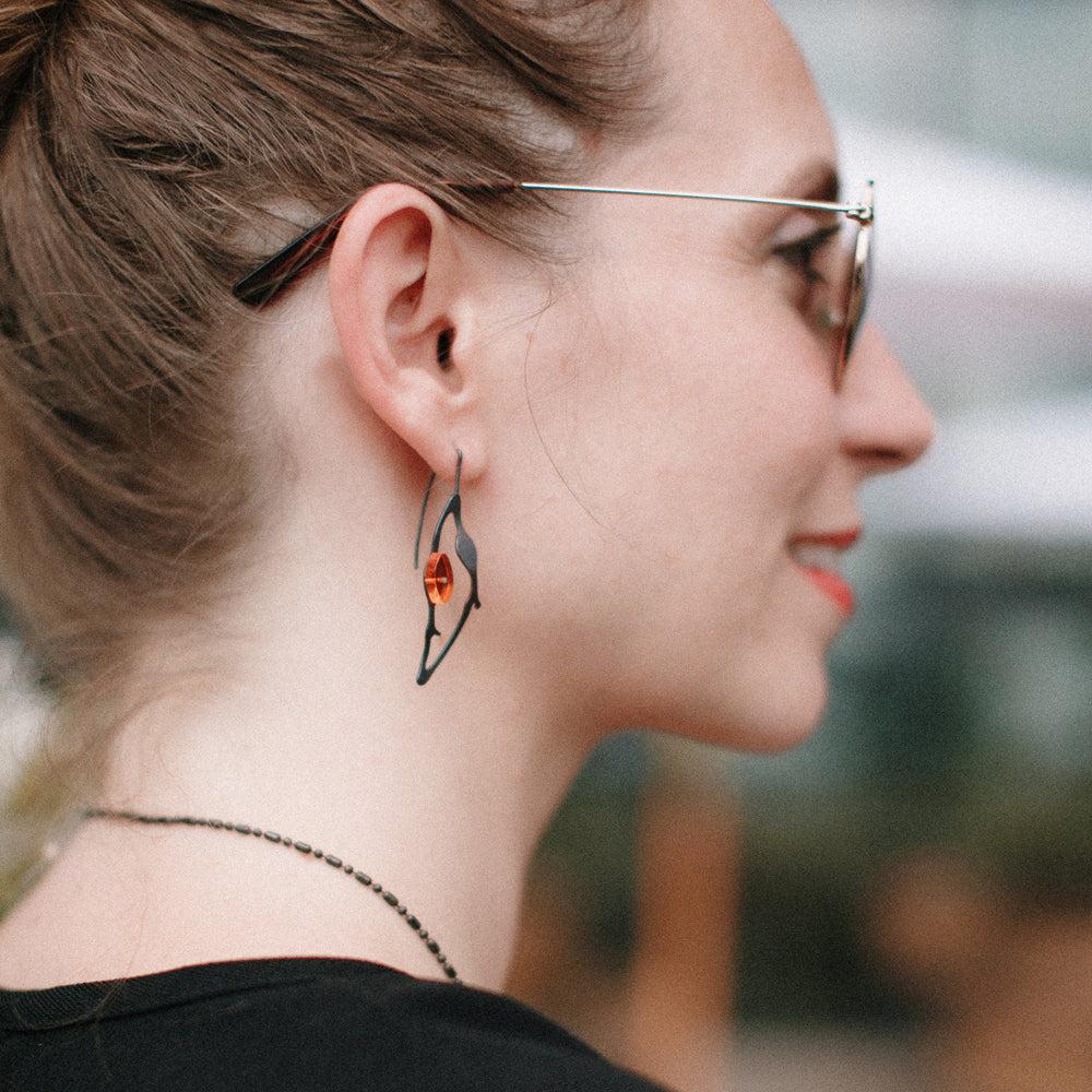 Teardrop Seaweed Earrings - Denisa Piatti Jewellery