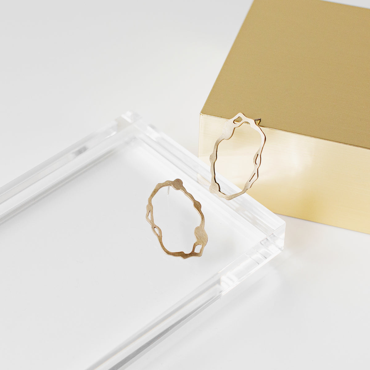 Oval Komu Earrings, Gold Vermeil - Denisa Piatti Jewellery