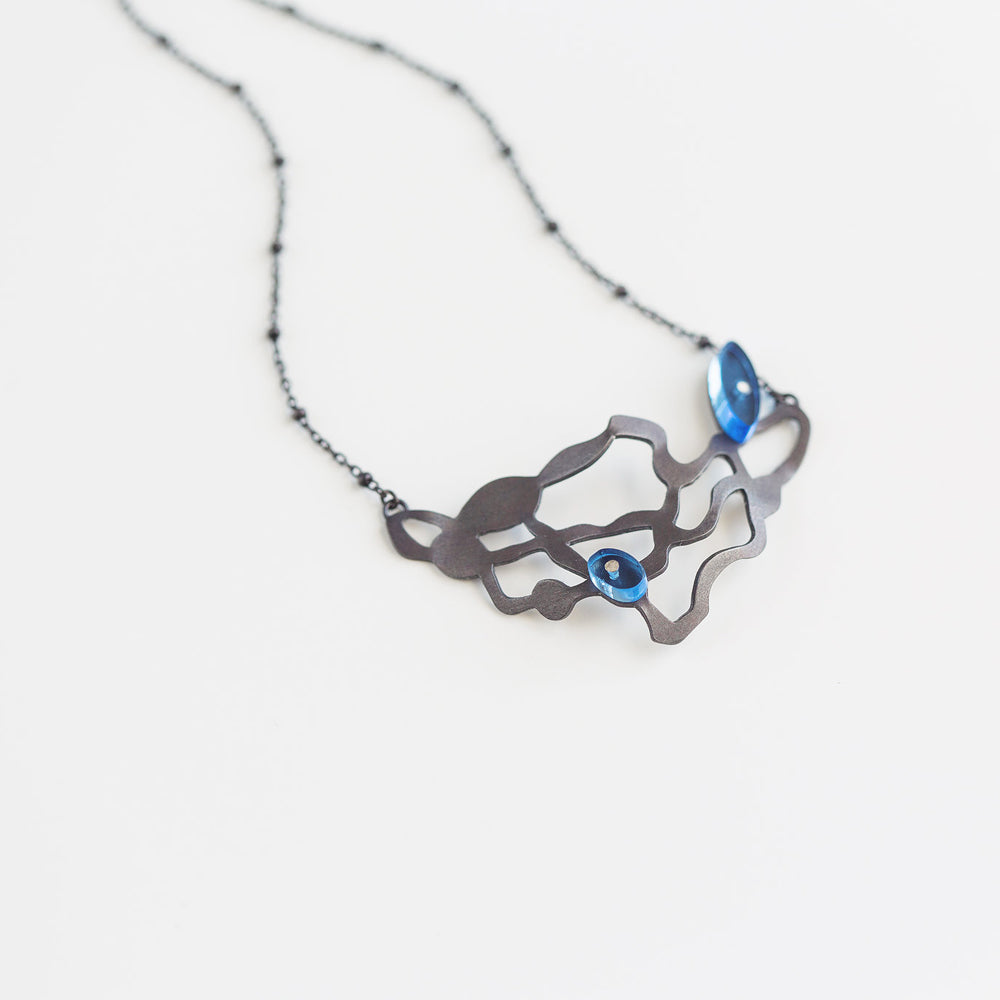 Cluster Seaweed Necklace in Oxidized Silver - Denisa Piatti Jewellery
