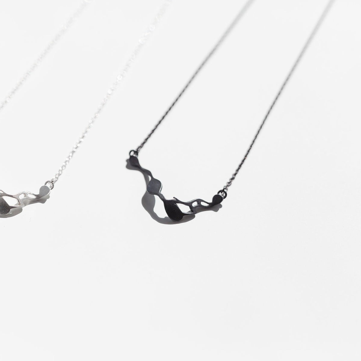 Petite Seaweed Necklace in Oxidized Silver - Denisa Piatti Jewellery