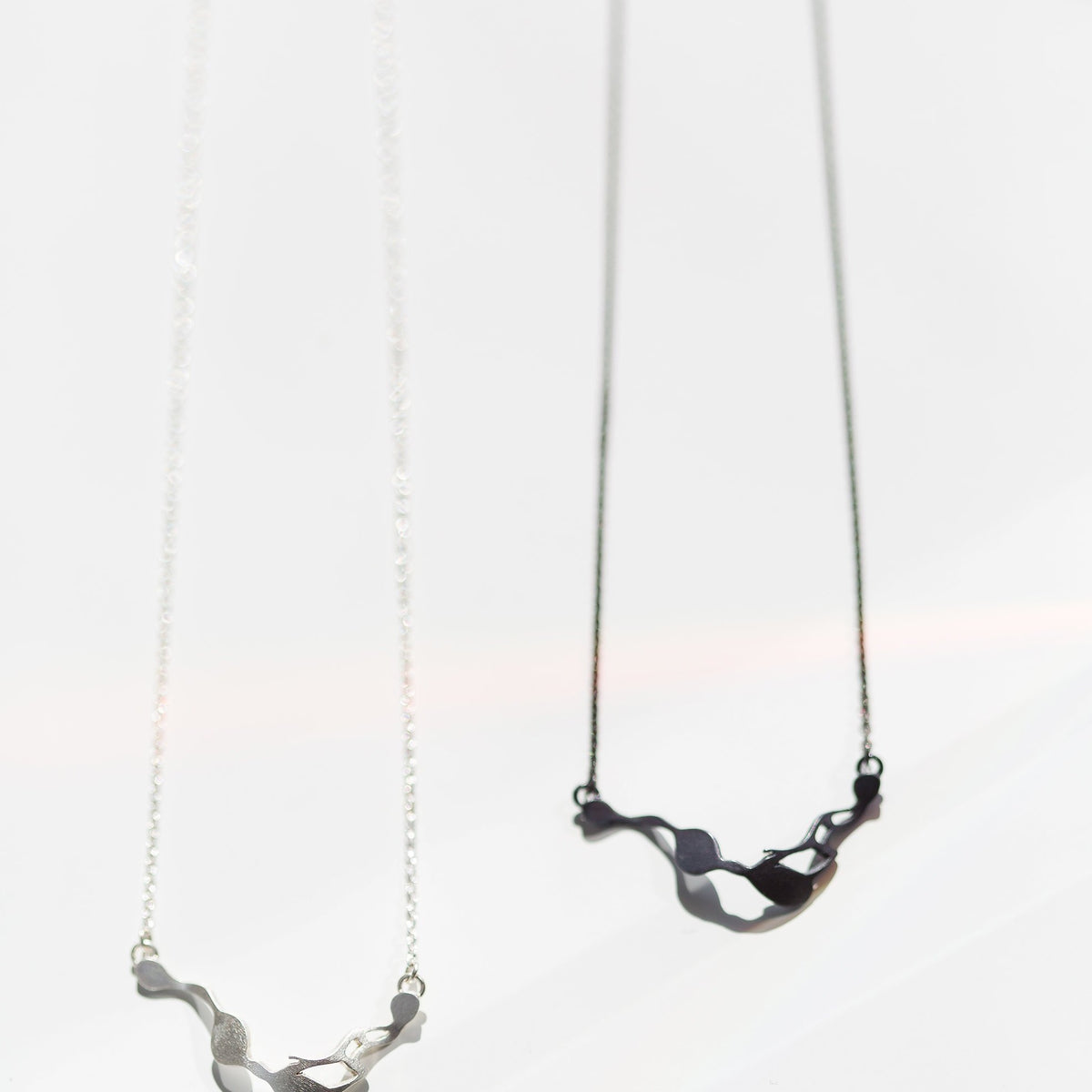 Petite Seaweed Necklace in Oxidized Silver - Denisa Piatti Jewellery