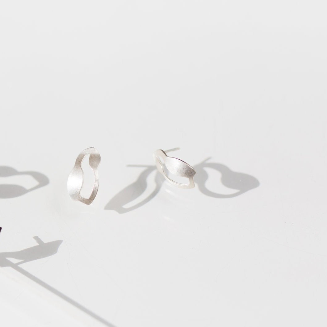 Petite Post Earrings in Brushed Silver - Denisa Piatti Jewellery