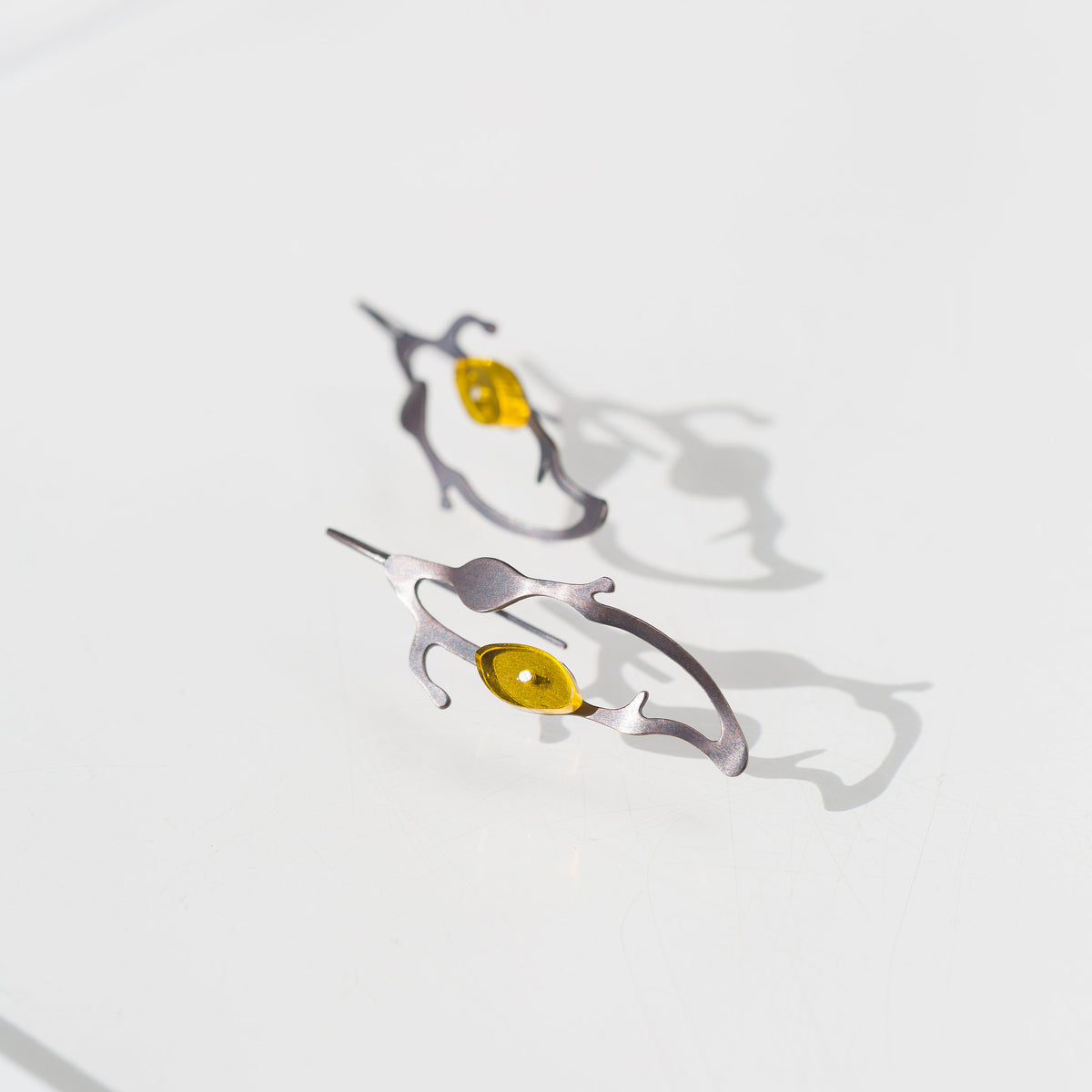Teardrop Seaweed Earrings - Denisa Piatti Jewellery