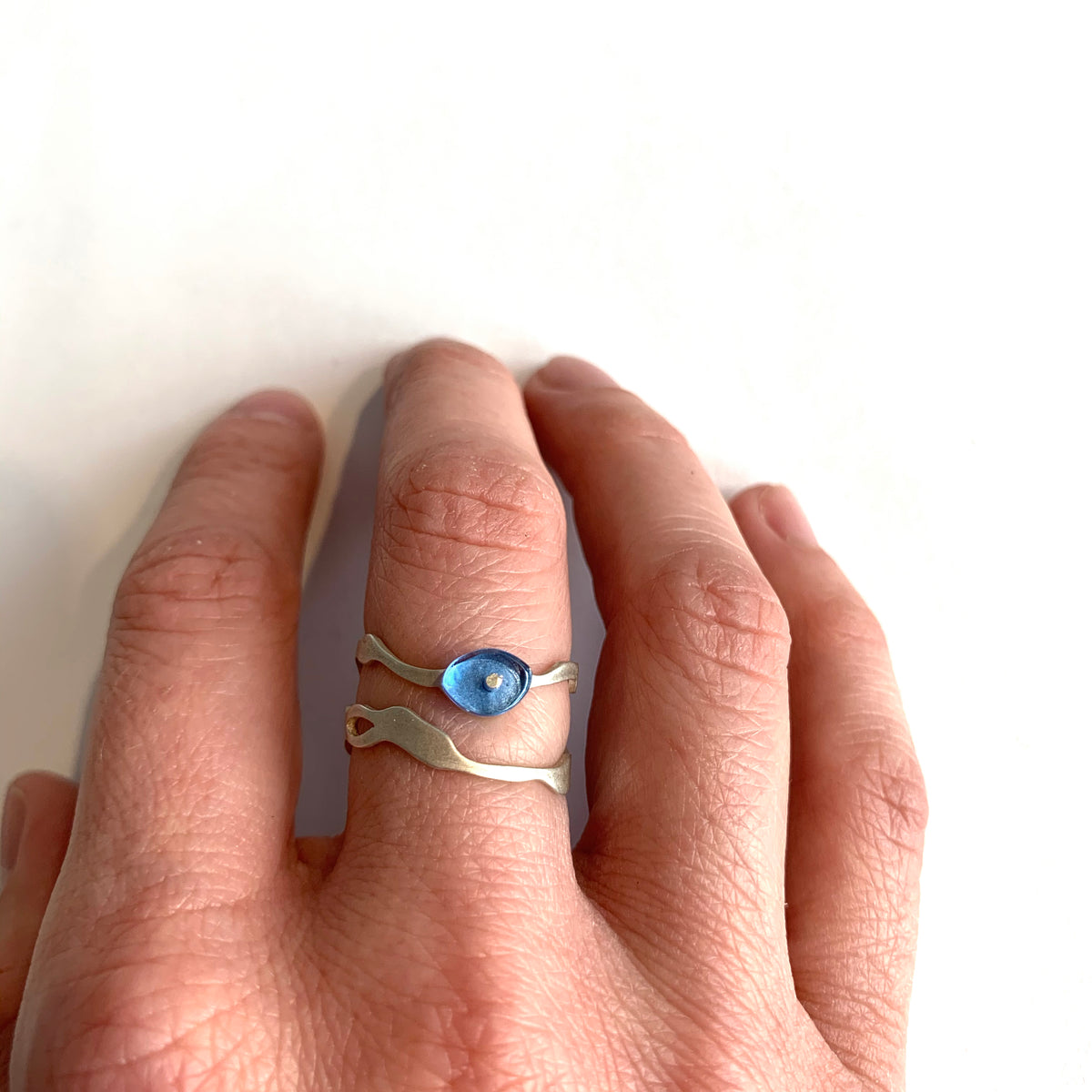 Handmade-To-Order Bit Seaweed Double Tier Ring - Denisa Piatti Jewellery