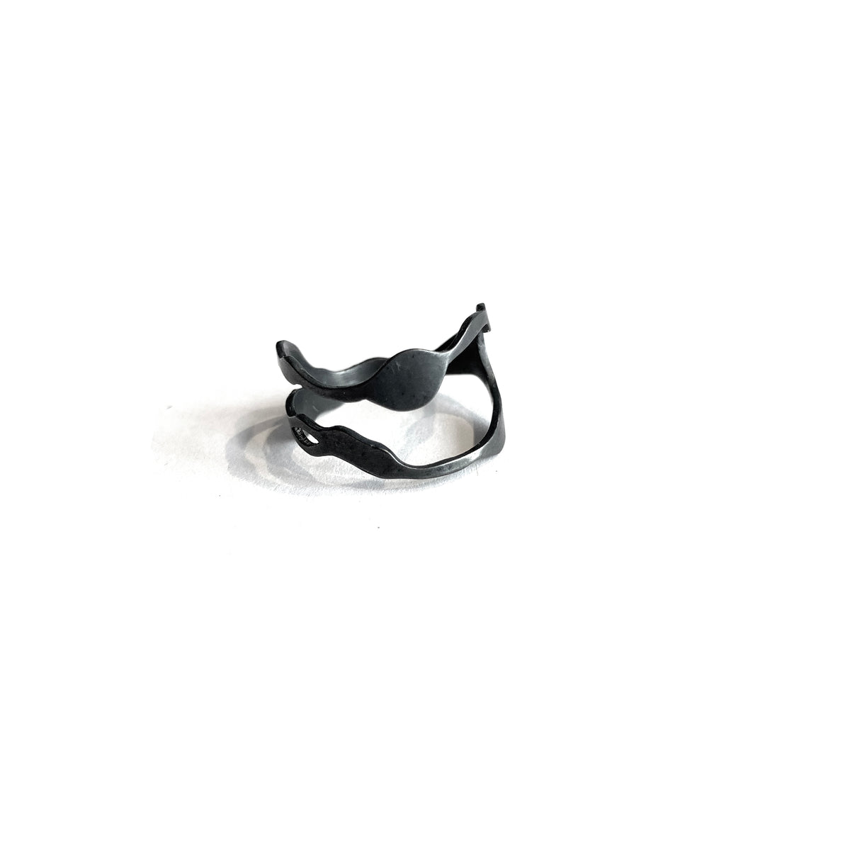Seaweed Double Tier Ring in Oxidized Silver - Denisa Piatti Jewellery