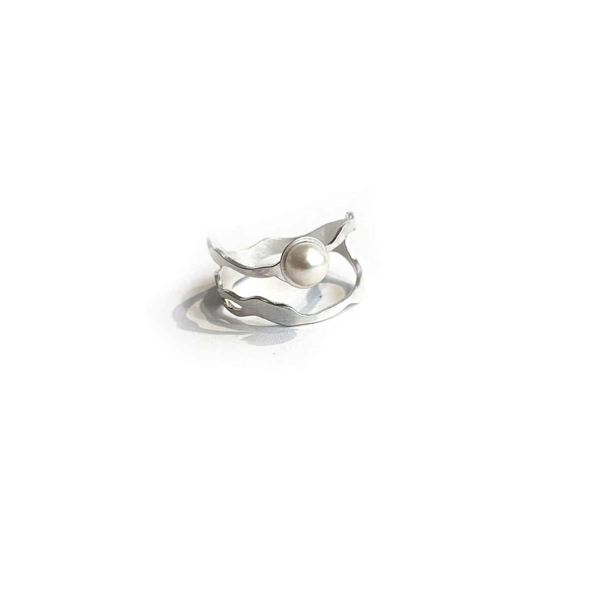 Pearl Seaweed Double Tier Ring - Denisa Piatti Jewellery