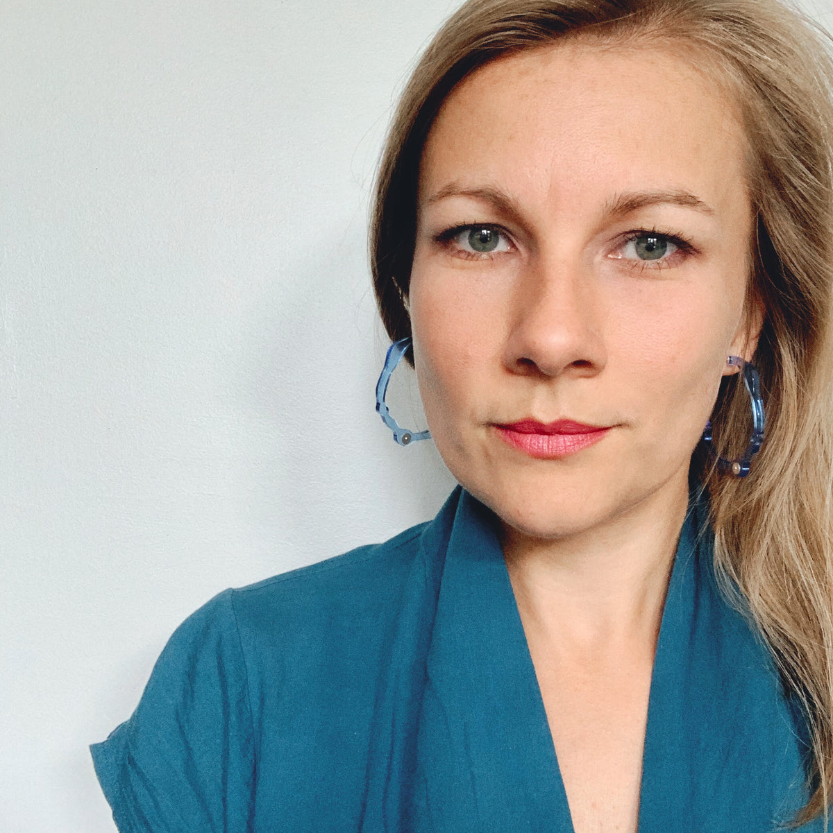 Large Ocean Blue Hoops - Denisa Piatti Jewellery