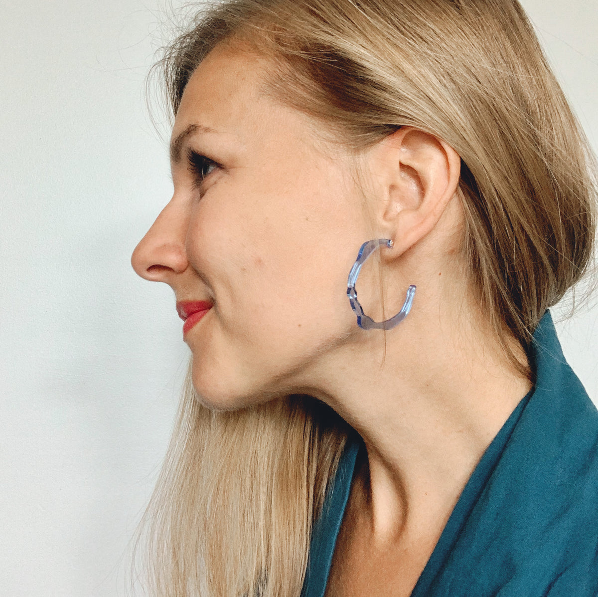 Small Ocean Blue Hoops - Denisa Piatti Jewellery