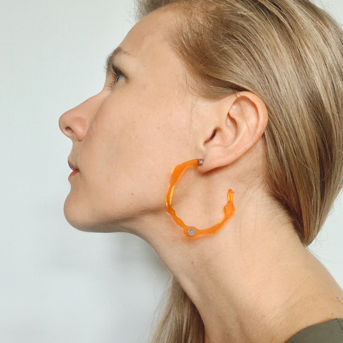 Large Fiery Orange Hoops - Denisa Piatti Jewellery