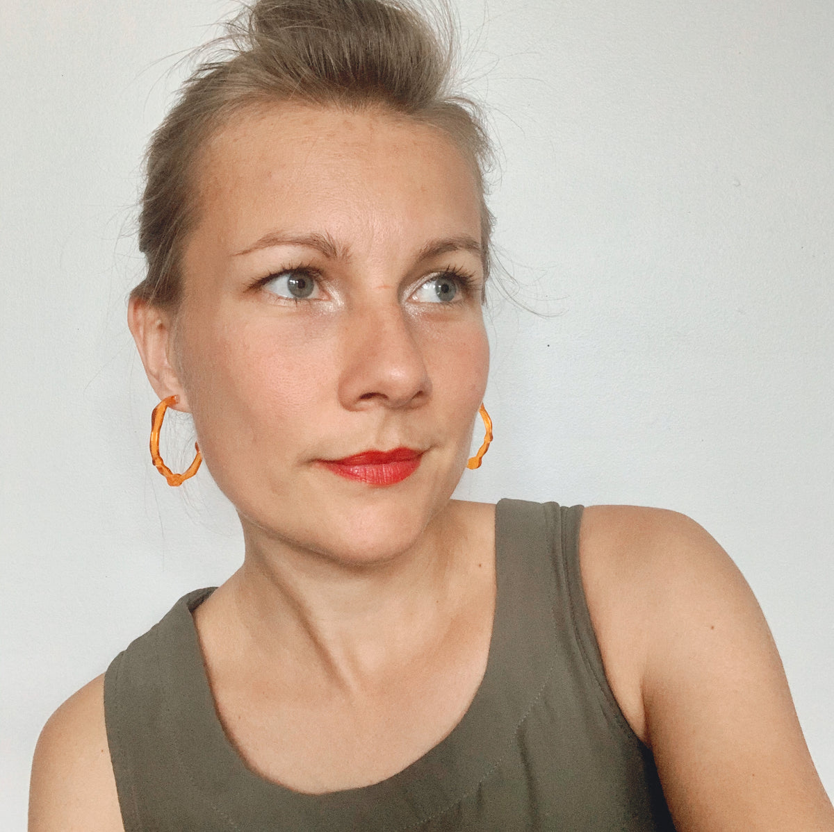 Small Fiery Orange Hoops - Denisa Piatti Jewellery
