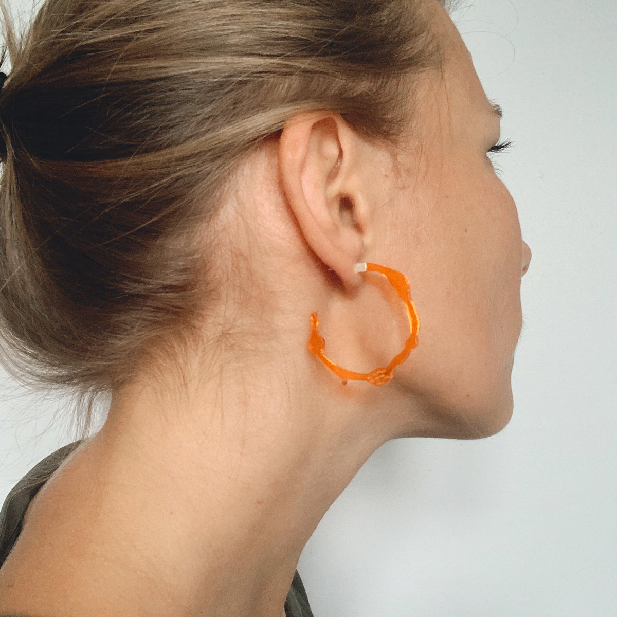 Small Fiery Orange Hoops - Denisa Piatti Jewellery