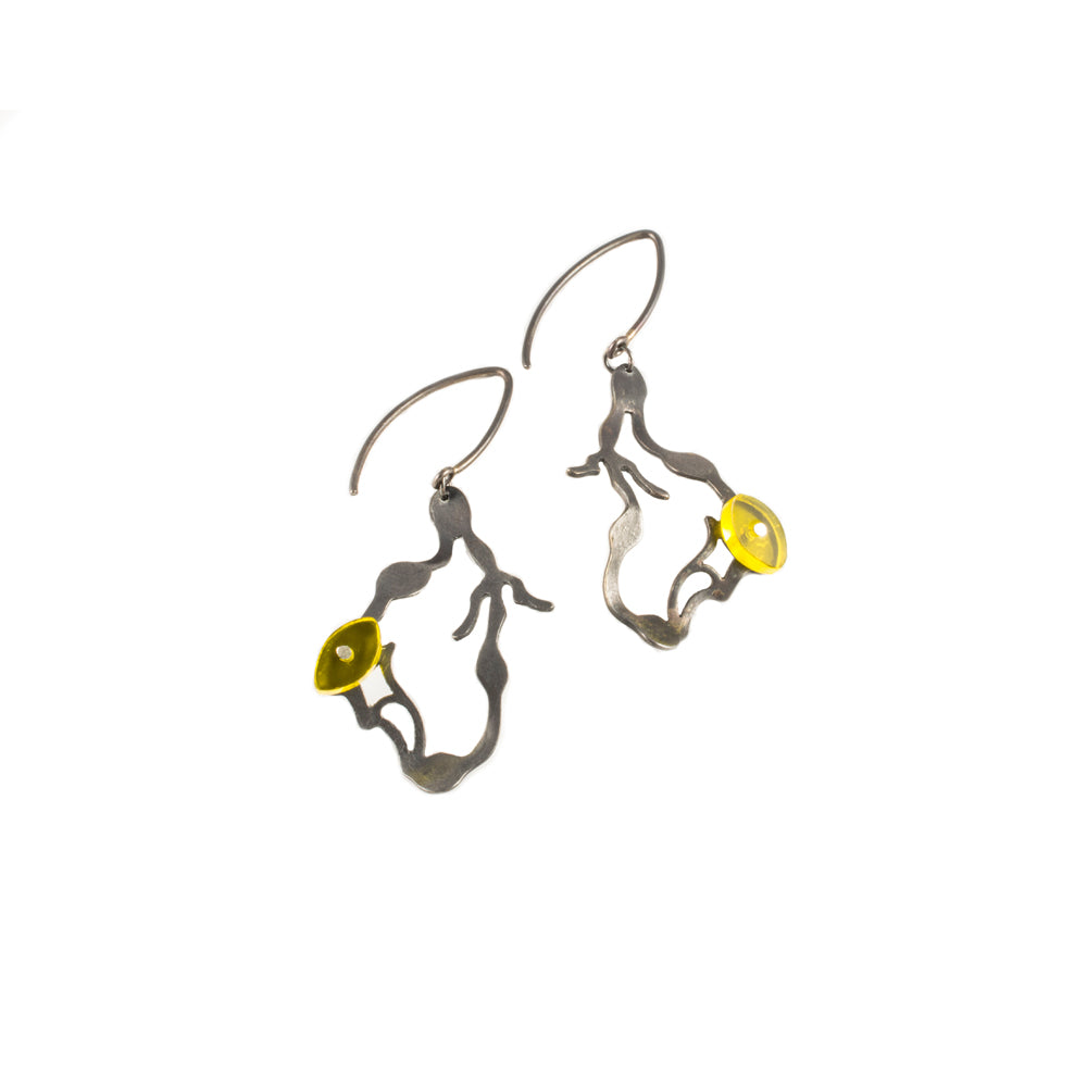 Small Hanging Seaweed Earrings - Denisa Piatti Jewellery