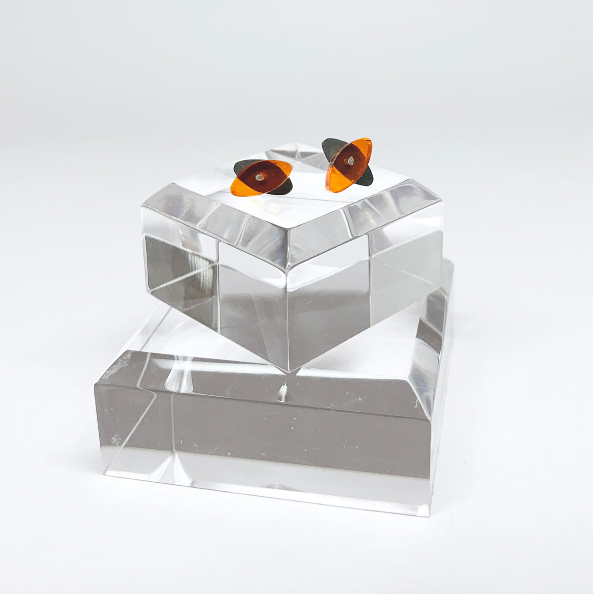 Petite Seaweed Studs in Fiery Orange - Denisa Piatti Jewellery