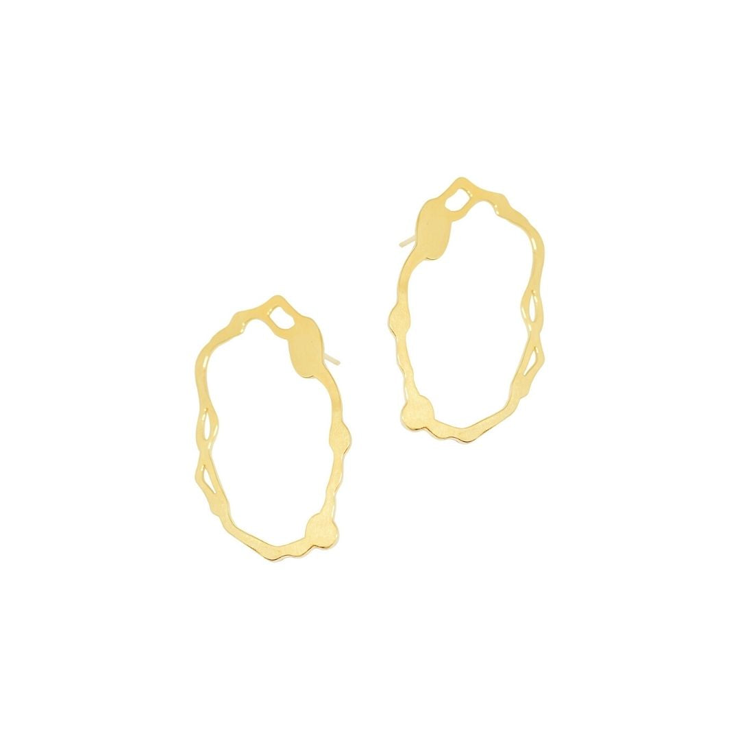 Oval Komu Earrings, Gold Vermeil - Denisa Piatti Jewellery