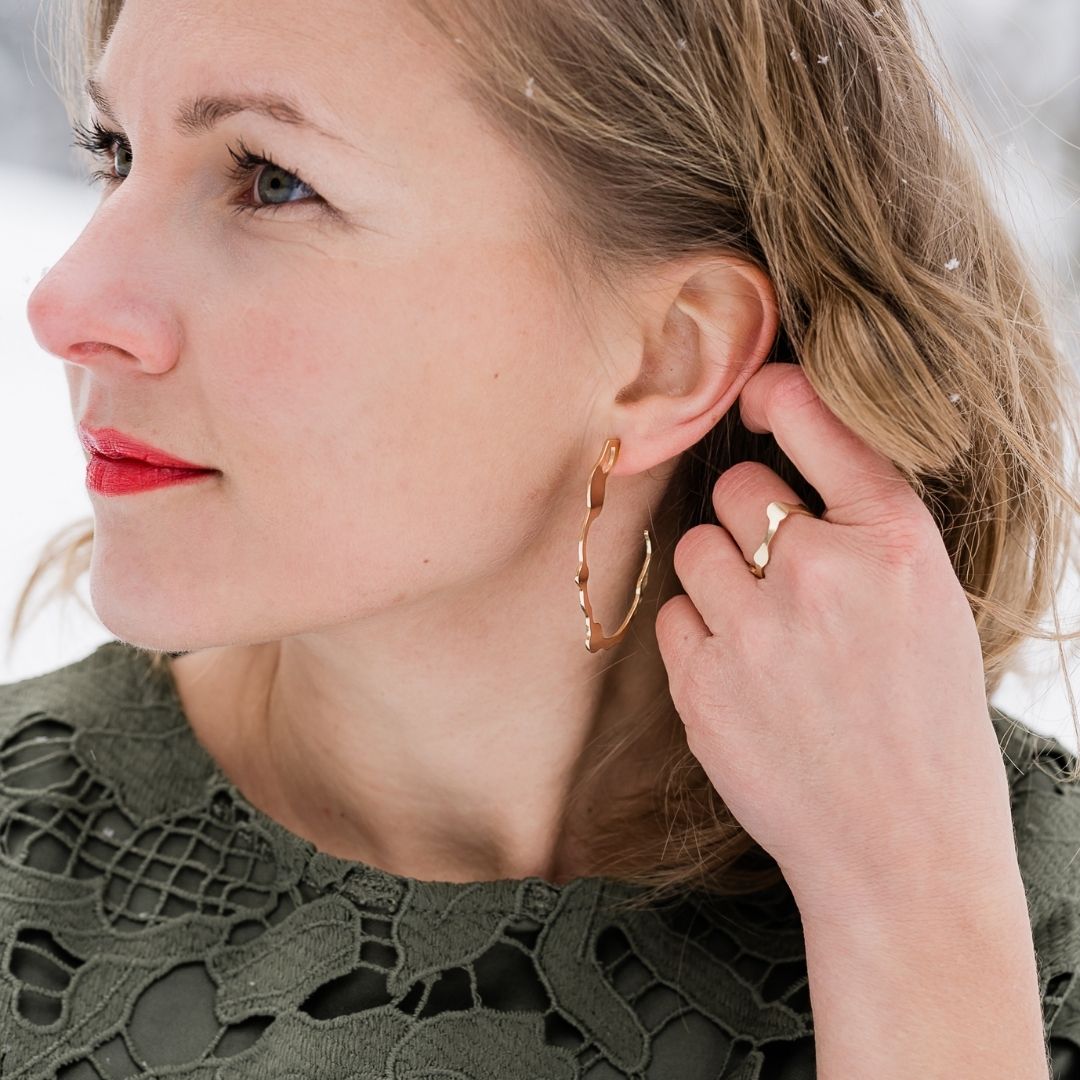 Oval Komu Hoops, Gold Vermeil - Denisa Piatti Jewellery