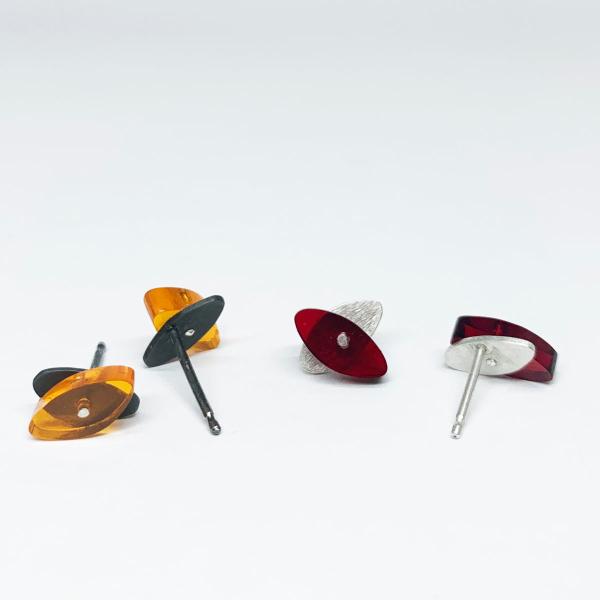 Petite Seaweed Studs in Fiery Orange - Denisa Piatti Jewellery