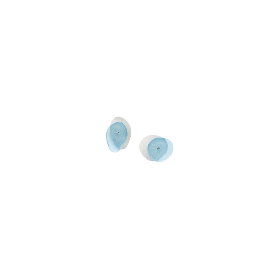 Mini Sea Oak Studs in Brushed Silver - Denisa Piatti Jewellery