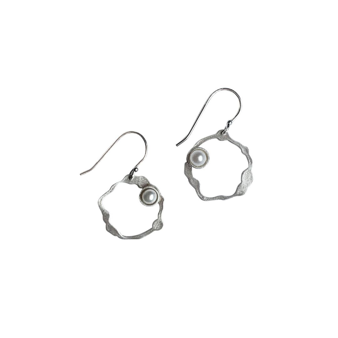 Petite Komu Pearl Earrings, Hook - Denisa Piatti Jewellery