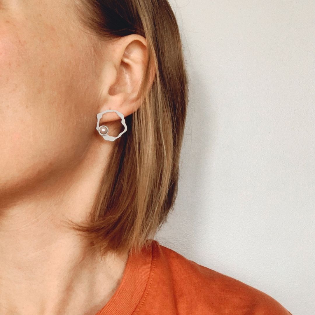 Petite Komu Pearl Earrings - Denisa Piatti Jewellery