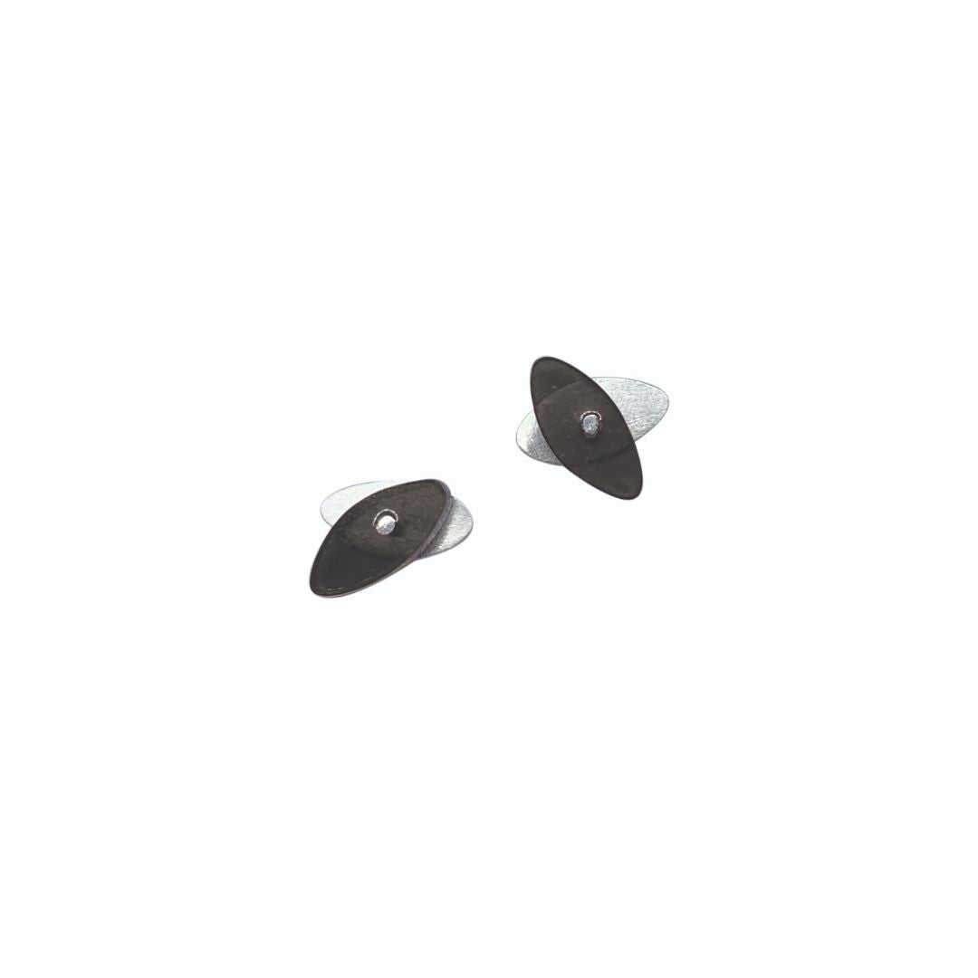 Petite Seaweed Studs in Brushed Silver - Denisa Piatti Jewellery