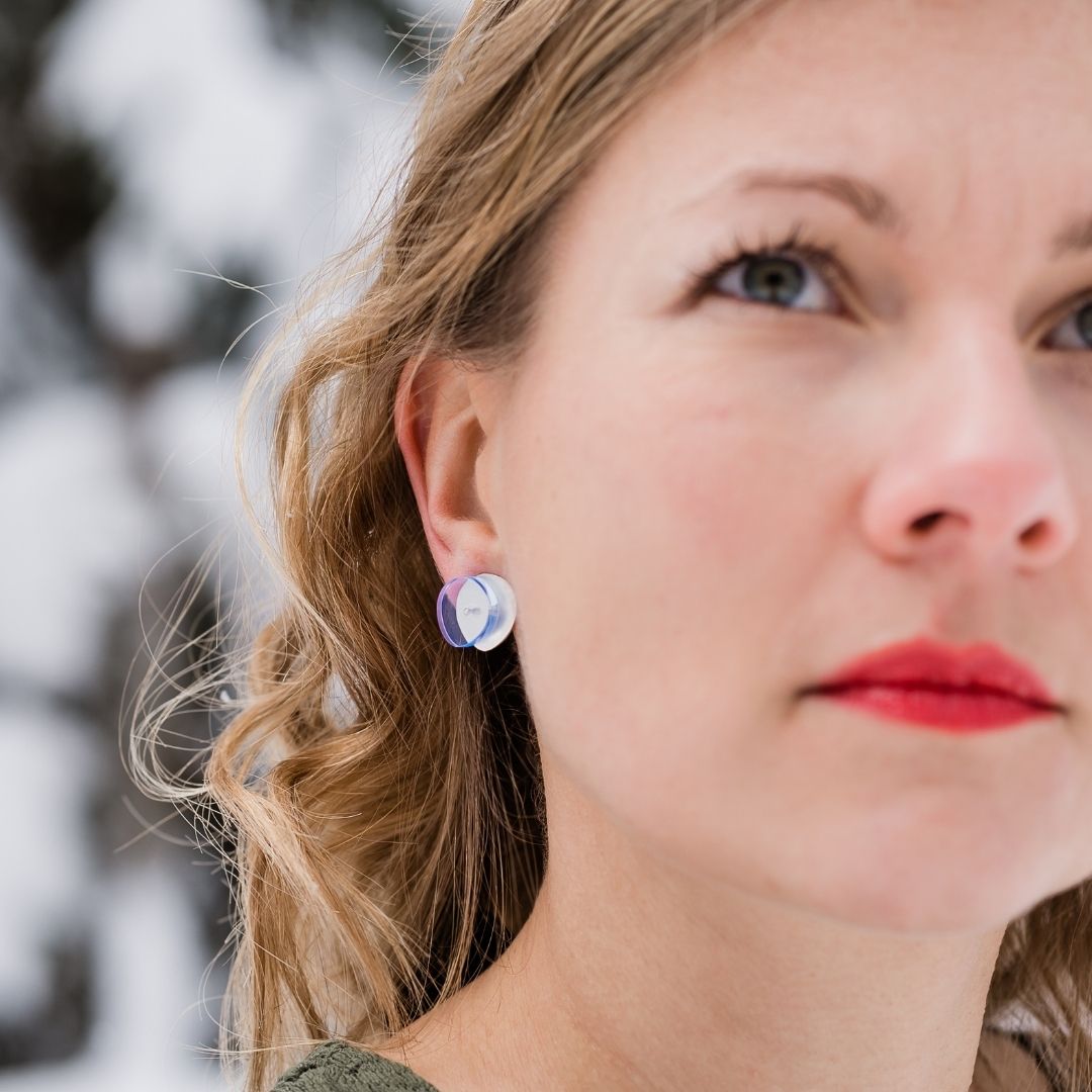 Maxi Sea Oak Studs in Ocean Blue - Denisa Piatti Jewellery